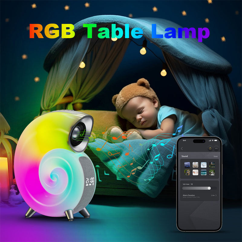 RGB-Stimmungsleuchte mit Bluetooth-Lautsprecher, Aufwachlampe, Weißrauschmaschine für Babyschlaf